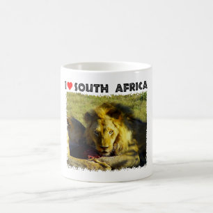 Ich höre Südafrika Löwenstau Kaffeetasse