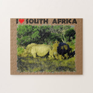 Ich höre Südafrika Rhino Couple Puzzle