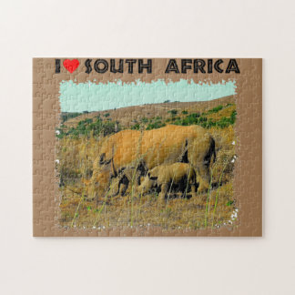 Ich höre Südafrika Rhino unter den Schilden Puzzle