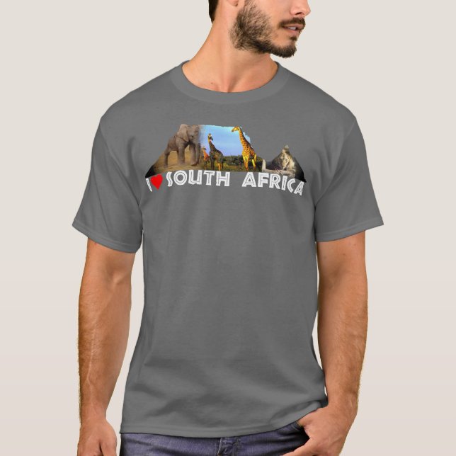 Ich höre Südafrika Tafelberg-Collage T-Shirt (Vorderseite)