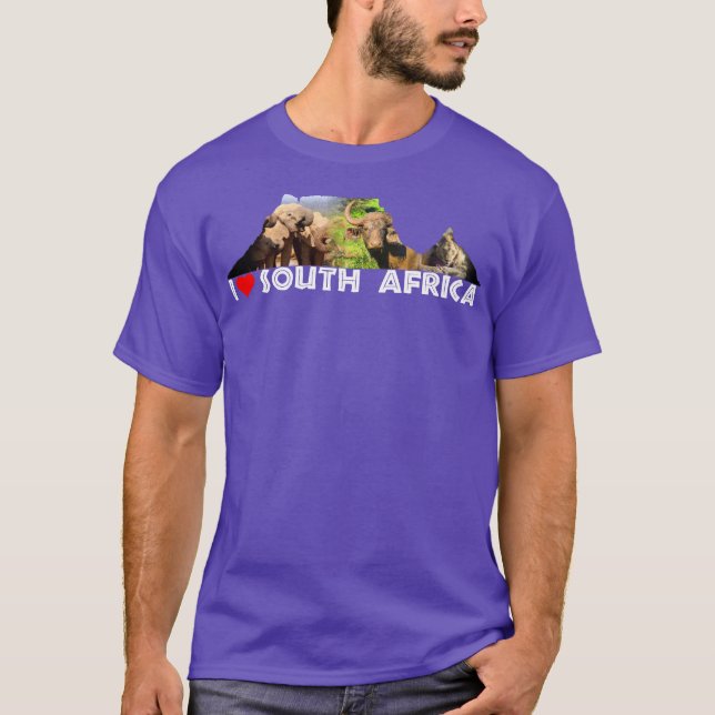 Ich höre Südafrika Tafelberg-Collage T-Shirt (Vorderseite)