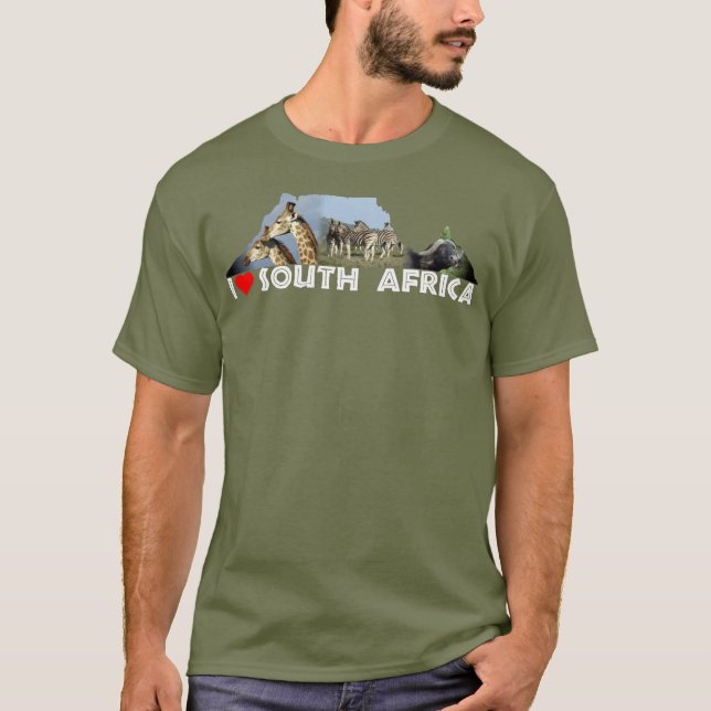 Ich höre Südafrika Tafelberg-Collage T-Shirt (Vorderseite)