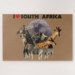 Ich höre Südafrika Wildlife Collage Puzzle