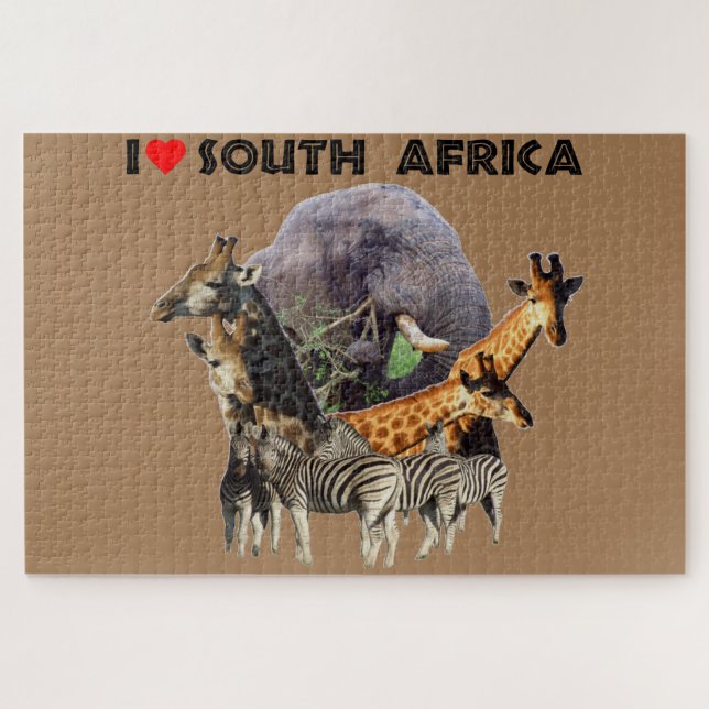 Ich höre Südafrika Wildlife Collage Puzzle (Horizontal)