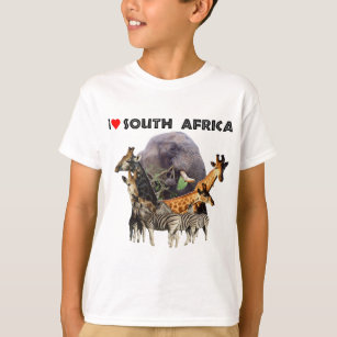 Ich höre Südafrika Wildlife Collage T-Shirt