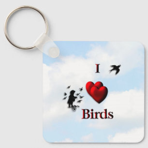 Ich höre Vögel / die Vögel Gefüttert Schlüsselanhänger