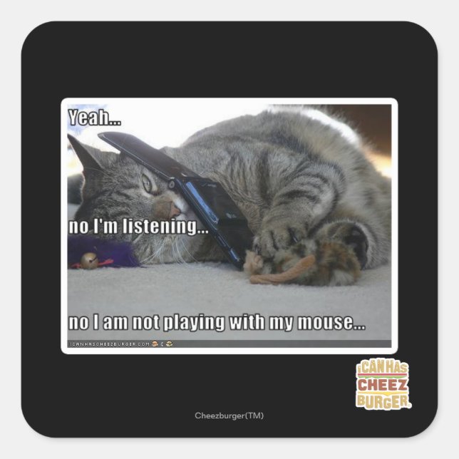 Ich höre zu quadratischer aufkleber (Vorderseite)