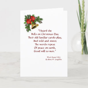 Ich hörte die Weihnachtskarte von Bells Hymne Feiertagskarte