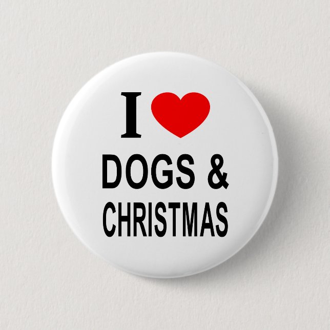 ICH ❤️ HUNDE & CHRISTMAS I LIEBE HUNDE & CHRISTMAS BUTTON (Vorderseite)