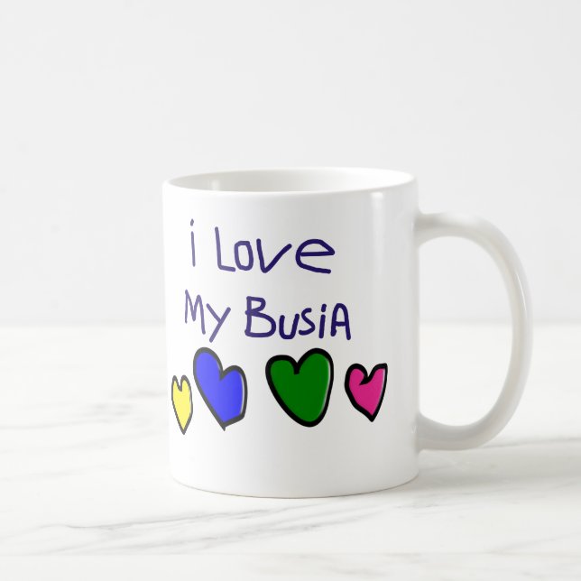 ICH i-Liebe mein Busia (polnische Großmutter) Kaffeetasse (Rechts)