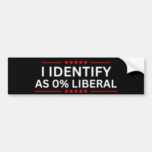 Ich identifiziere mich als 0% liberal autoaufkleber