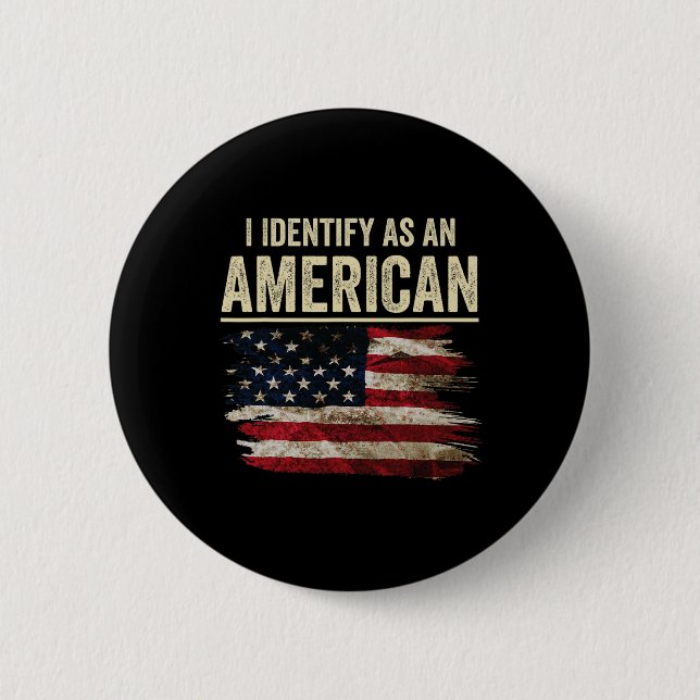 Ich identifiziere mich als amerikanische Flagge 4. Button (Vorderseite)