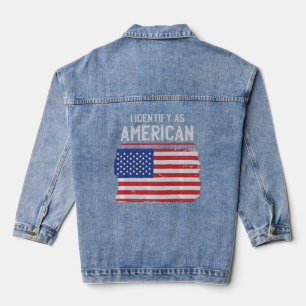 Ich identifiziere mich als amerikanische Flagge Jeansjacke