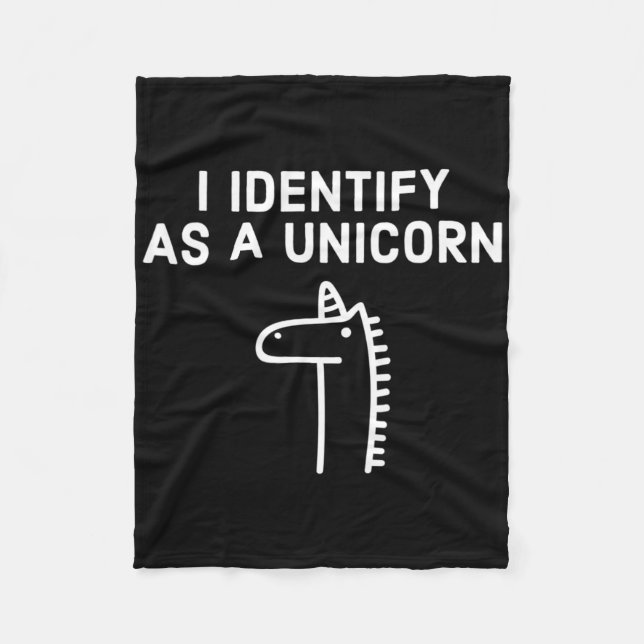 Ich identifiziere mich als Einhorn - Halloween Fleecedecke (Vorderseite)