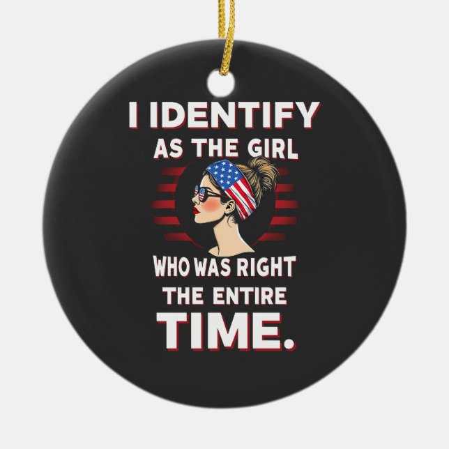 Ich identifiziere mich als Mädchen, das zur vollen Keramik Ornament (Vorne)