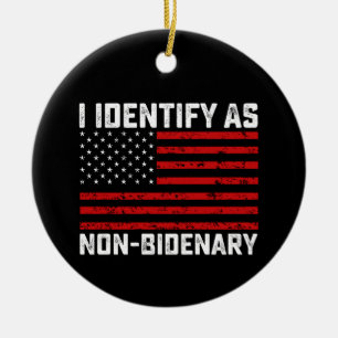 Ich identifiziere mich als nicht bidenär lustig Bi Keramik Ornament