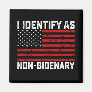Ich identifiziere mich als nicht Bidenär Lustiger Magnet