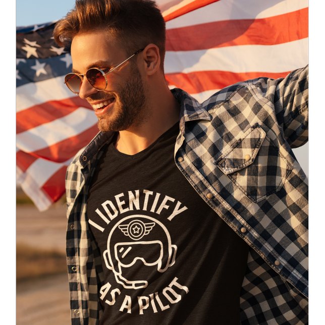 Ich identifiziere mich als Pilot, Spaß, lustiges Z T-Shirt (Von Creator hochgeladen)
