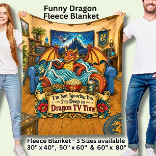 Ich ignoriere dich nicht, lustiger roter TV-Drache Fleecedecke