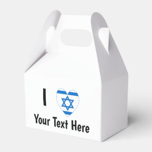 Ich (Israel-Flagge Herz) Ihr Text Geschenkschachtel