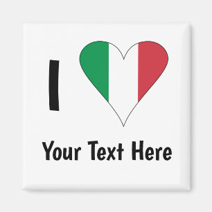Ich (Italienische Flagge Herz Liebe) Ihren Text Magnet
