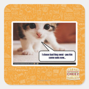 Ich jage schlechte Fahnen Quadratischer Aufkleber