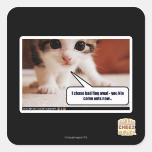 Ich jage schlechtes fing awai quadratischer aufkleber