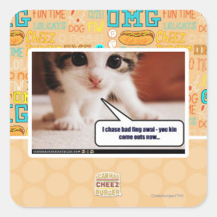 Ich jage schlechtes fing awai quadratischer aufkleber