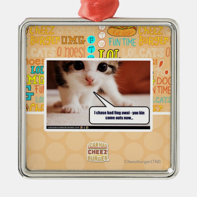 Ich jage schlechtes fing awai silbernes ornament (Vorne)