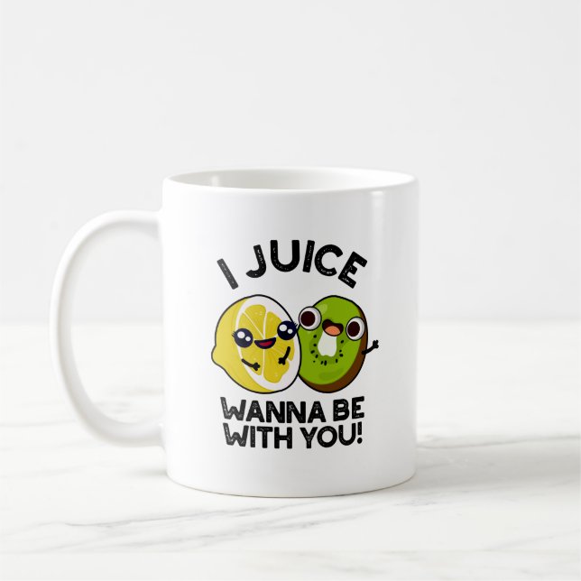 Ich Juice will mit dir lustige Fruchtpuppe sein Kaffeetasse (Links)