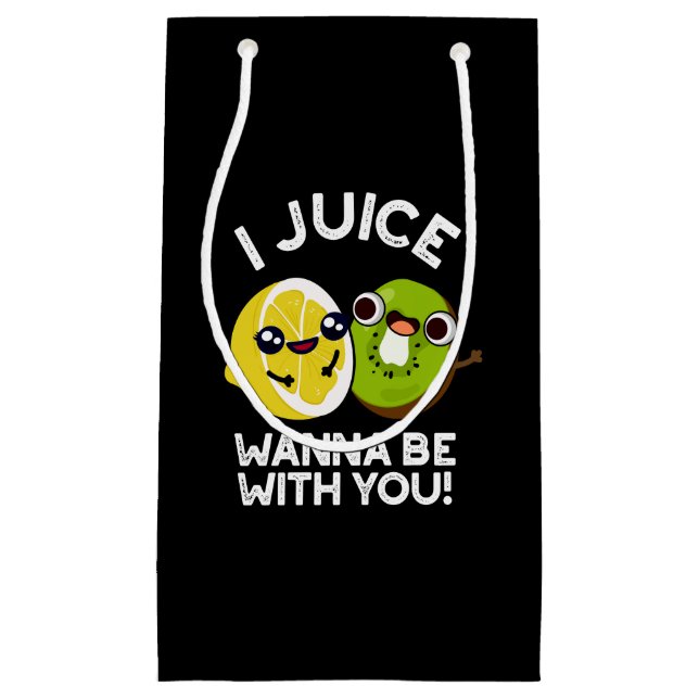 Ich Julin will mit dir lustige Früchte Pun Dark BG Kleine Geschenktüte (Vorderseite)