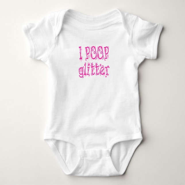 Ich Kackte Glitzer Pink Baby Strampler (Vorderseite)