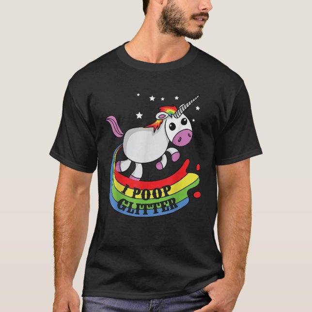 Ich Kackte Glitzer Unicorn T-Shirt (Vorderseite)