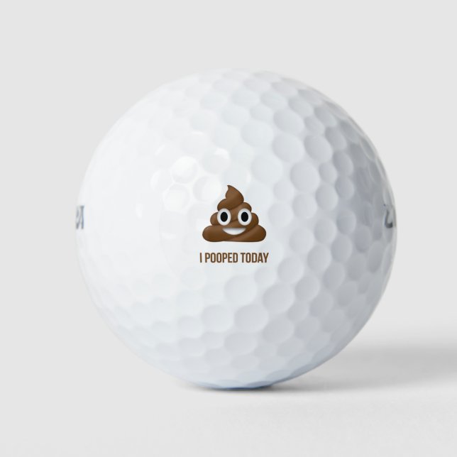 Ich Kackte heute Funny Emoticon Golfball (Vorderseite)