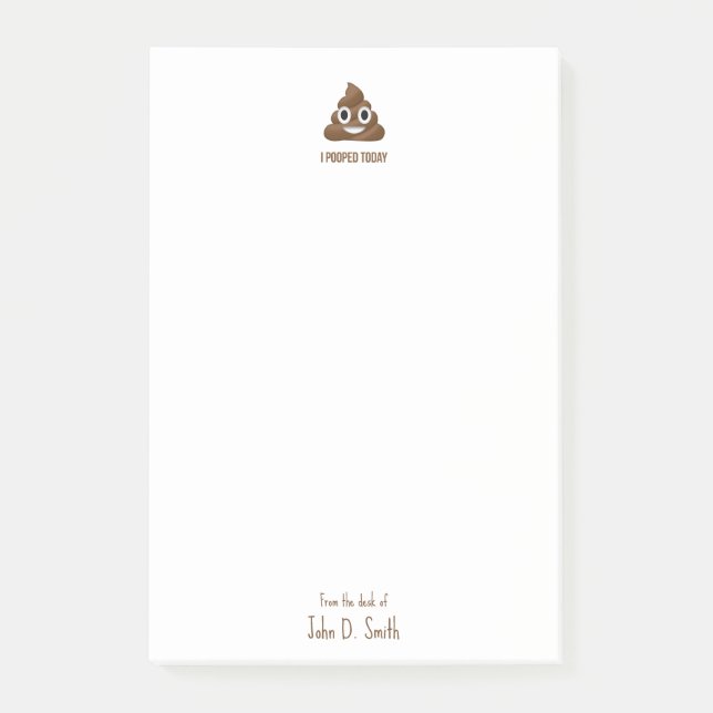 Ich Kackte heute lächelnd Emoticon Personalisiert Post-it Klebezettel (Vorderseite)