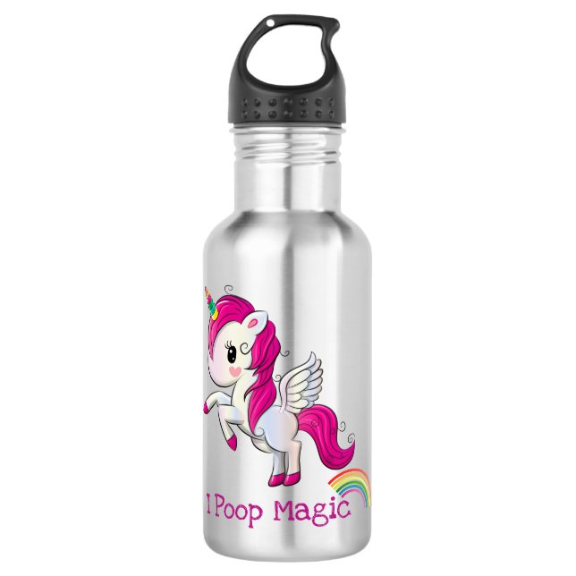 Ich Kackte Magic Funny Unicorn Sprichwort Edelstahlflasche (Vorderseite)