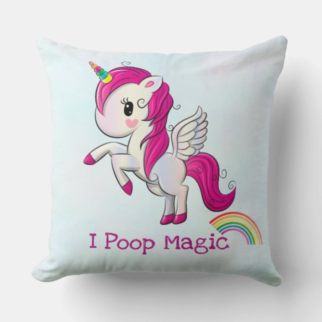Ich Kackte Magic Funny Unicorn Sprichwort Kissen (Vorderseite)