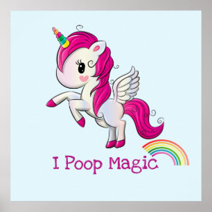 Ich Kackte Magic Funny Unicorn Sprichwort Poster