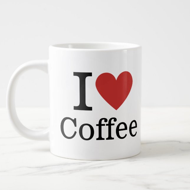 ICH ❤️ Kaffee KUNSTBAR Jumbo-Tasse (Links)