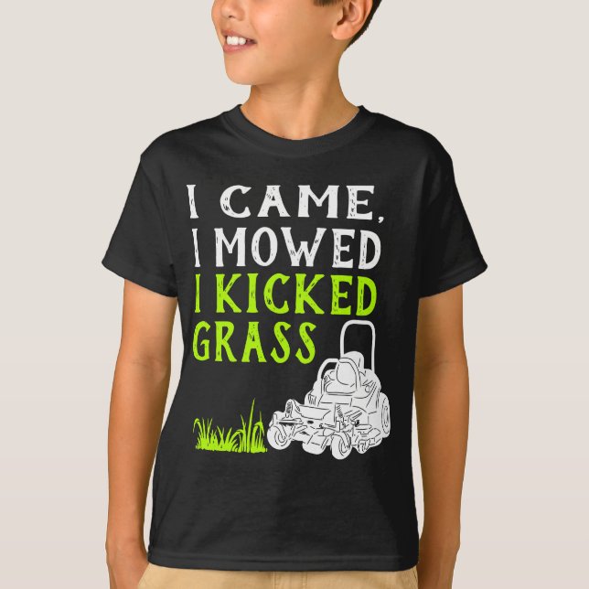 Ich kam, als ich mähte, wurde das Gras-Funny-Rasen T-Shirt (Vorderseite)