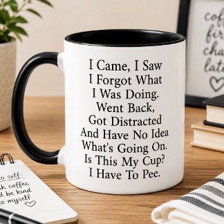 Ich kam, als ich sah, dass ich vergessen habe, was zweifarbige tasse