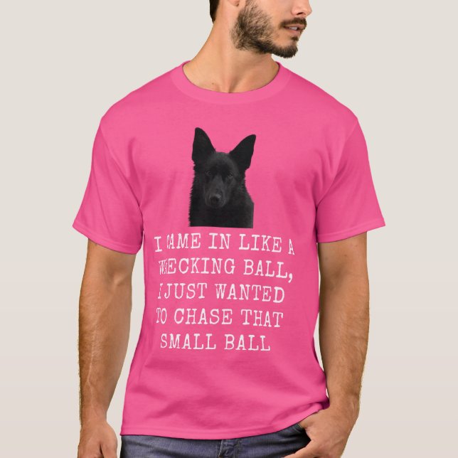 Ich kam herein wie ein wackeliger Ball Funny Dog V T-Shirt (Vorderseite)