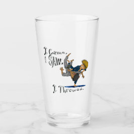 Ich kam, ich sah, ich drehte. lustiger Judo Glas