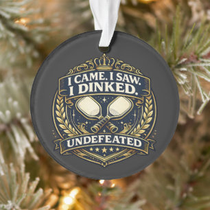 Ich kam, ich sah, ich trank – Vintage Pickleball Ornament