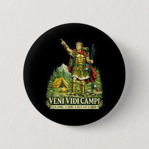 Ich kam, sah lustige Kamera Roman Soldat Latein Button