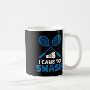Ich kam, um lustigen Badminton-Mama-Papa zu zersch Kaffeetasse