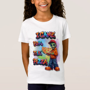 Ich kam wegen der Pizza Lustiges Alien-Essensdesig T-Shirt