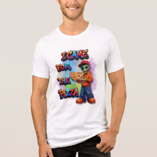 Ich kam wegen der Pizza Lustiges Alien-Essensdesig Tri-Blend Shirt