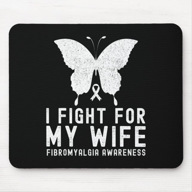 Ich kämpfe für meine Ehefrau Fibromyalgie Sensibil Mousepad (Vorne)