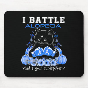 Ich kämpfe gegen Alopecia Awareness Fun Cat Mousepad
